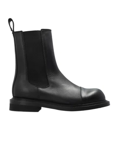 Moschino Round-toe Short Boots In Black