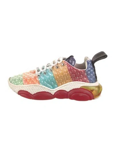 Pre-owned Moschino Rubber Colorblock Pattern Chunky Sneakers In Red