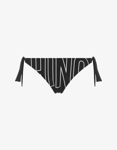 Moschino Rubber Logo Swim Briefs In Black