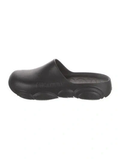 Pre-owned Moschino Rubber Mules In Black