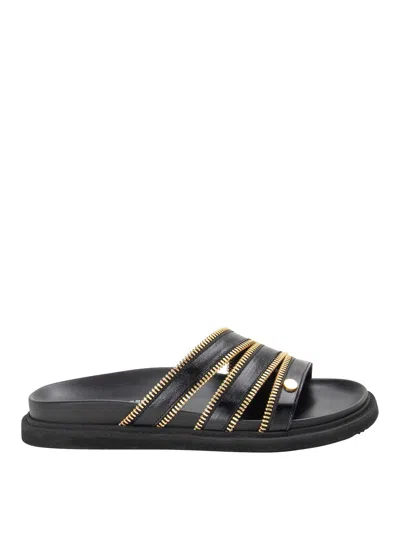 Moschino Rubber Sandals In Black