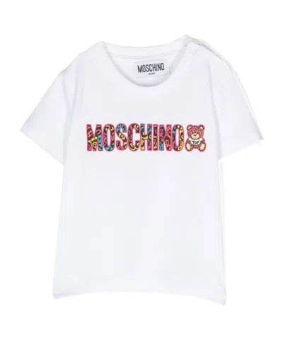 Moschino Rubberised Logo T-shirt In White