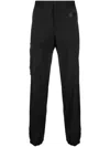 Moschino Rubberised-logo Tailored Trousers In Black
