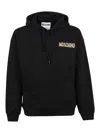 Moschino Rubberized Logo Hoodie In Black