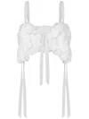 Moschino Cotton Voile And Silk Crop Top In White