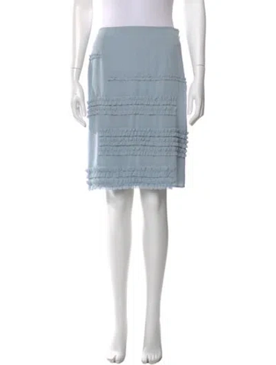 Pre-owned Moschino Ruffle Embellishment Knee-length Skirt In Blue