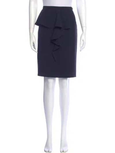 Pre-owned Moschino Ruffle Embellishment Knee-length Skirt In Blue