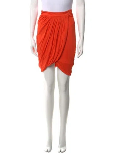 Pre-owned Moschino Ruffle Embellishment Knee-length Skirt In Orange
