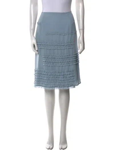 Pre-owned Moschino Ruffle Embellishment Knee-length Skirt W/ Tags In Blue