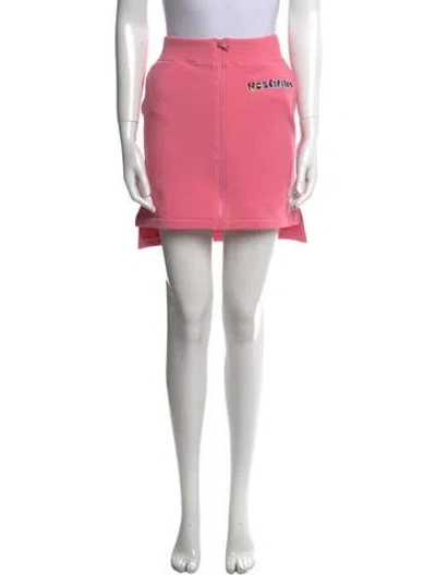 Pre-owned Moschino Ruffle Embellishment Mini Skirt In Pink