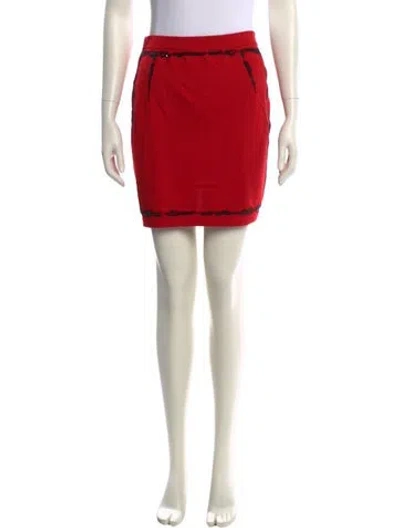 Pre-owned Moschino Ruffle Embellishment Mini Skirt In Red