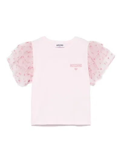 Moschino Kids' Ruffle-sleeve Blouse In Pink