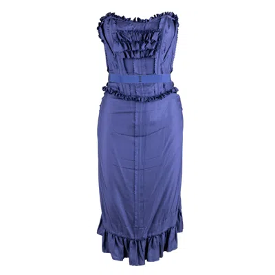 Moschino Ruffled Corset Dress - '10s In Blue