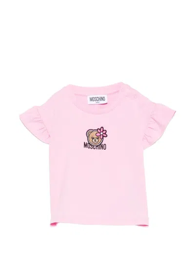 Moschino Babies' Ruffled Graphic T-shirt In Neutral