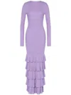 Moschino Ruffled Knitted Dress In Purple