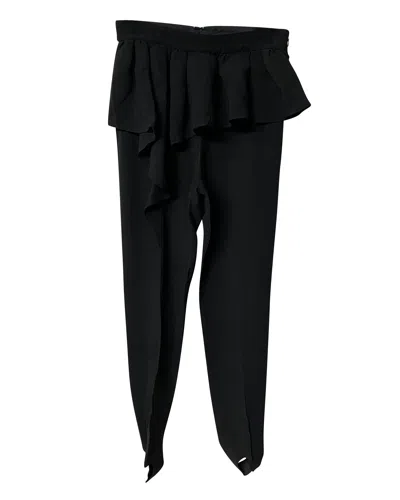 Moschino Ruffled Leggings With Foot Strap In Black Acetate