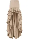 Moschino Skirt With Asymmetrical Ruffled High-low Hem In Neutrals