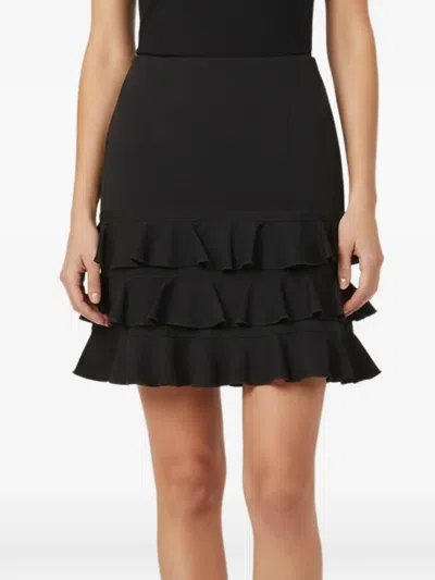Pre-owned Moschino Ruffled Mini Skirt In Black