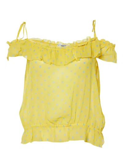 Pre-owned Moschino Ruffled Off-shoulder Top