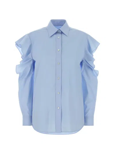 Moschino Ruffled Shirt In Blue