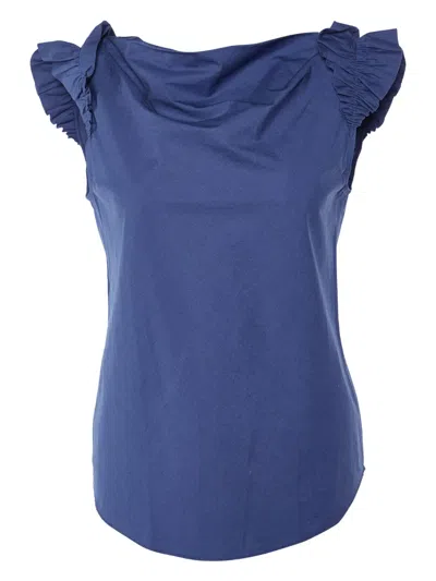 Pre-owned Moschino Ruffled-shoulder Top