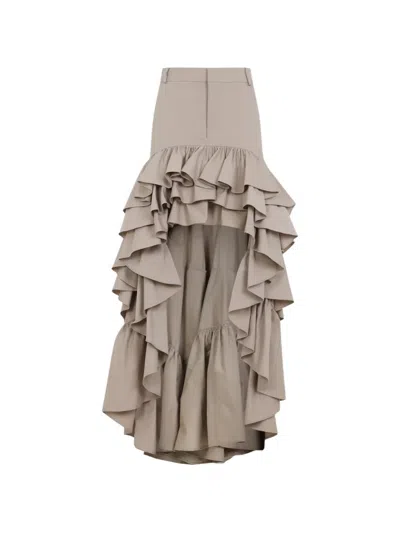 Moschino Cotton Long Skirt For Women In Neutral