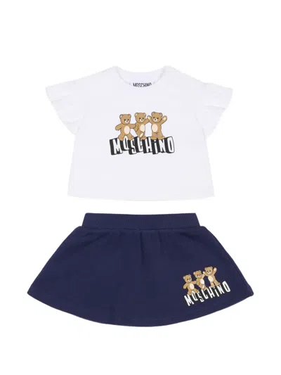Moschino Babies' Ruffled Skirt Set In Multi