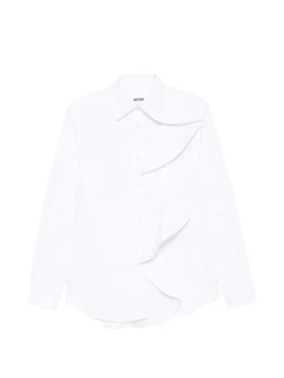 Moschino Ruffled-detail Long-sleeve Shirt In Multi
