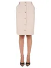 Moschino Button-up Midi Skirt In Beige