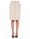 Moschino Safari Gabardine Skirt In Neutral