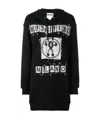 Moschino Safety Pin Embellished Logo Dress In Black