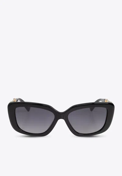 Moschino Safety Pin Square Sunglasses In Black