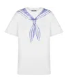 Moschino T-shirt In Interlock Di Cotone Con Stampa In White