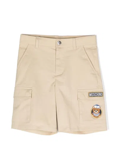 Moschino Kids' Sailor-teddy Cargo Shorts In Neutrals
