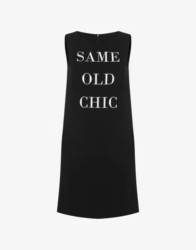 Moschino Embroidered Round-neck Dress In Black