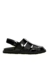 Moschino Sandals In Brushed Calf Leather Sporty In Black