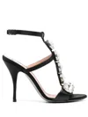 Moschino 100 Crystal-embellished Sandals In Black