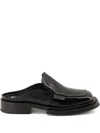 Moschino Chunky Heel Mules Glossy Finish In Black