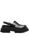 Moschino Chunky Platform Slingback Sandals Buckle Detail In Black