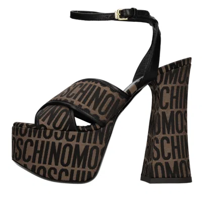 Moschino Sandals Brown In Marrone Scuri