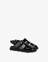 Moschino Sandals In Brushed Calf Leather Sporty In Black