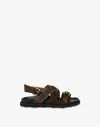 Moschino Sandals In Suede With Buckles In Blue
