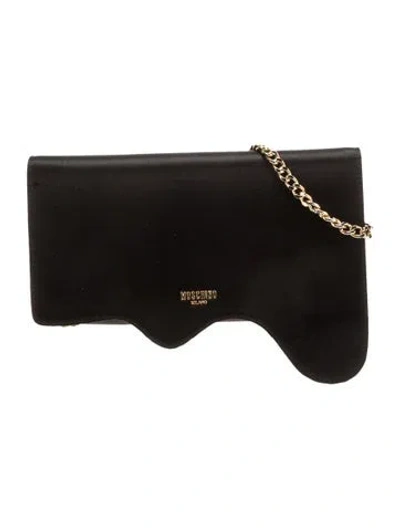 Pre-owned Moschino Satin Evening Bag In Black