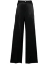 Moschino Satin-finish Wide-leg Trousers In Black