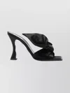 Moschino Satin Mules With Bow Detail And Square Toe In Black
