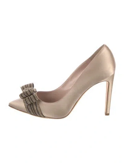Pre-owned Moschino Satin Pumps In Neutral