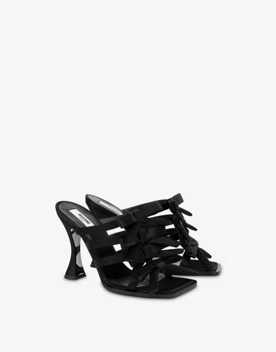 Moschino Satin Sandals In Black
