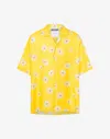 Moschino Satin Shirt Allover Daisy In Yellow
