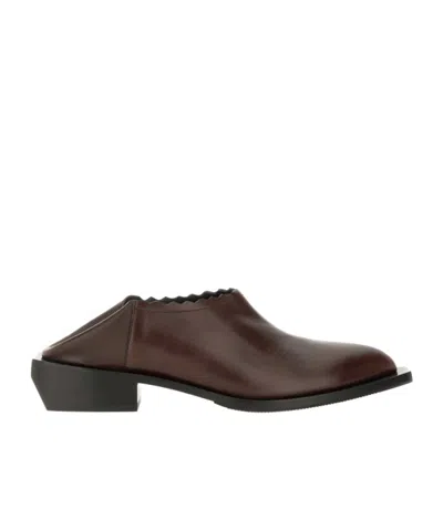 MOSCHINO MOSCHINO SCALLOP-EDGE SLIP-ON LOAFERS
