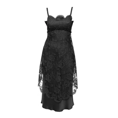Moschino Scalloped Lace Dress - '10s In Black